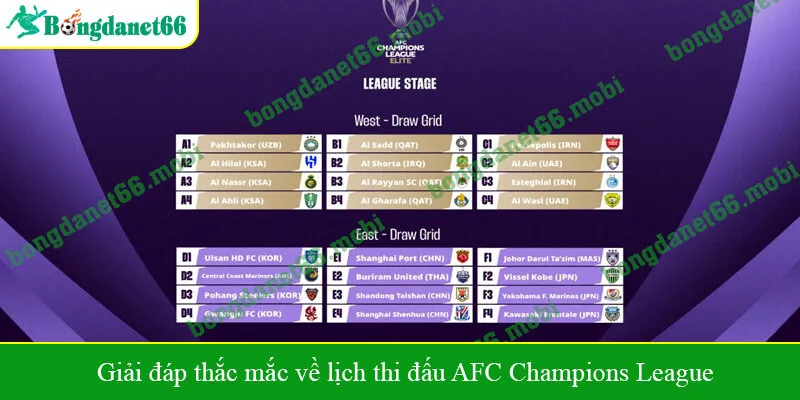 Giải đáp thắc mắc về lịch thi đấu AFC Champions League